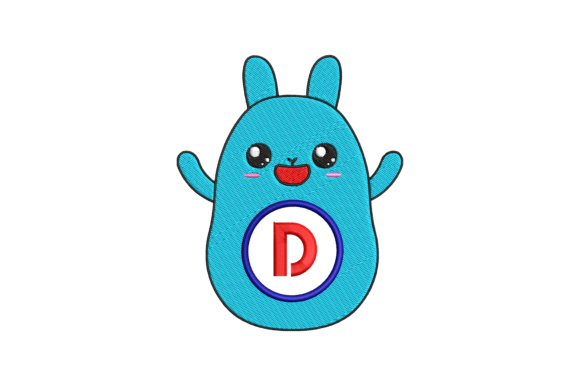 Cute Rabbit Letter D