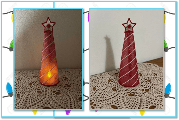 Striped, Tall Christmas Tree-FSL
