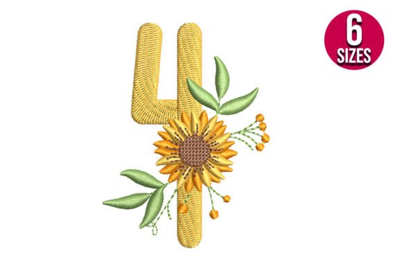 Sunflower Alphabet Number Four